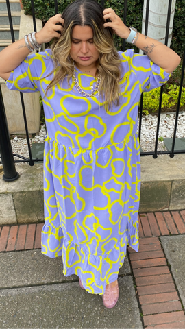 Maxi Vestido Ondas Print