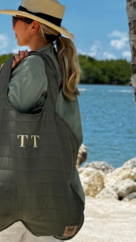 Petal Quilted Tote – Waterproof Custom Initials
