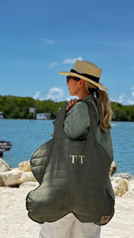 Petal Quilted Tote – Waterproof Custom Initials