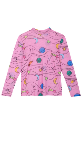 DISCOLA® Mesh Galaxia Top – Fuchsia Print