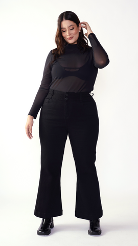 DISCOLA® Jean Onyx – Black Wide-Leg Denim