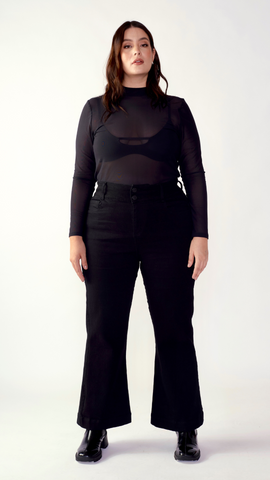 DISCOLA® Jean Onyx – Black Wide-Leg Denim