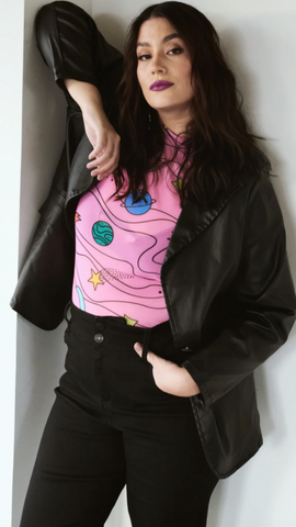 DISCOLA® Mesh Galaxia Top – Fuchsia Print