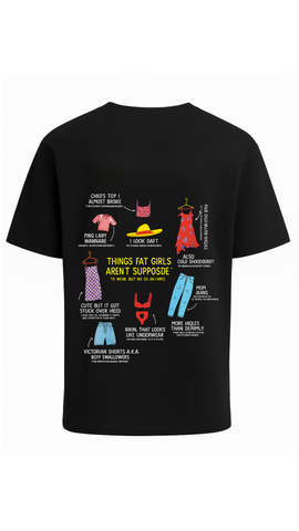 LOOK HOW I DO IT Oversize T-shirt in Black – Plus Size Cotton