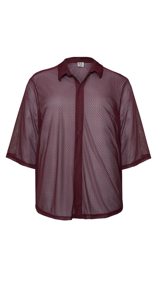 Burgundy Mesh Shirt