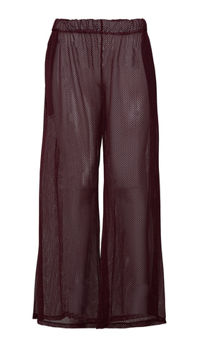 Burgundy Mesh Pants