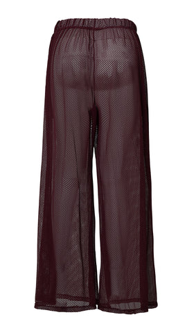 Burgundy Mesh Pants