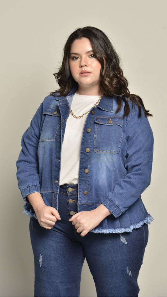 Peplum Denim Jacket