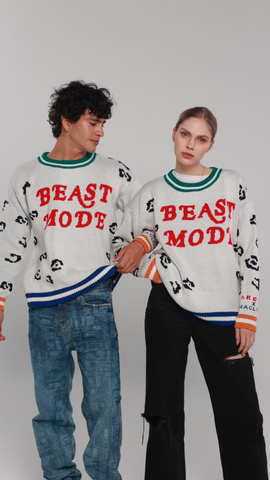 MAGLIONE Sweater – Beast Mode – Unisex – White/Red