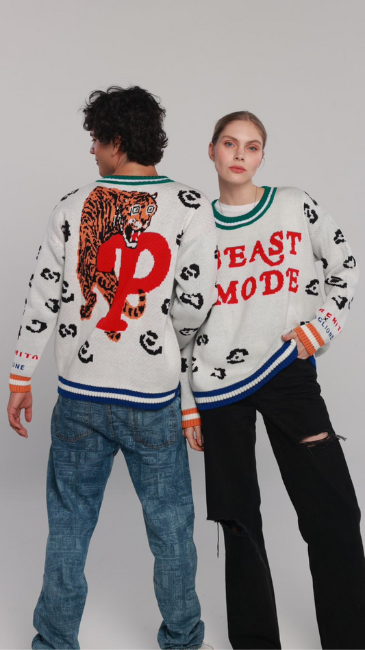 MAGLIONE Sweater – Beast Mode – Unisex – White/Red